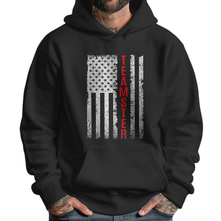 Teamster Proud American Flag Distressed Men Hoodie