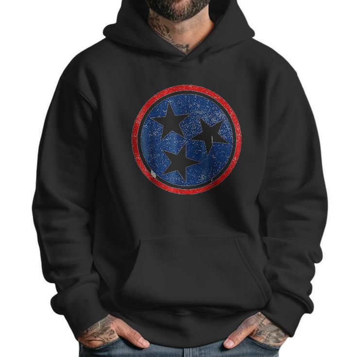 Tennessee Volunteer State  Distressed Tristar Flag Men Hoodie