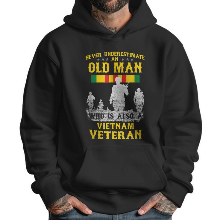 Mens Never Underestimate An Old Man Vietnam Veteran Gift Graphic Design Printed Casual Daily Basic Men Hoodie