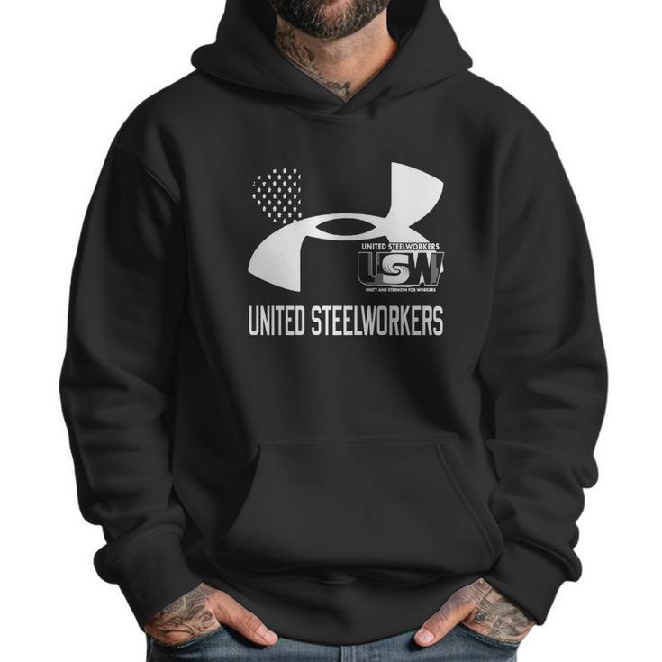 United Steelworkers Unity And Strength For Workers Flag Men Hoodie