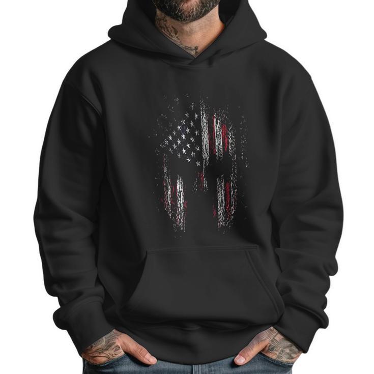 Usa Flag American Spartan Patriotic Men Hoodie