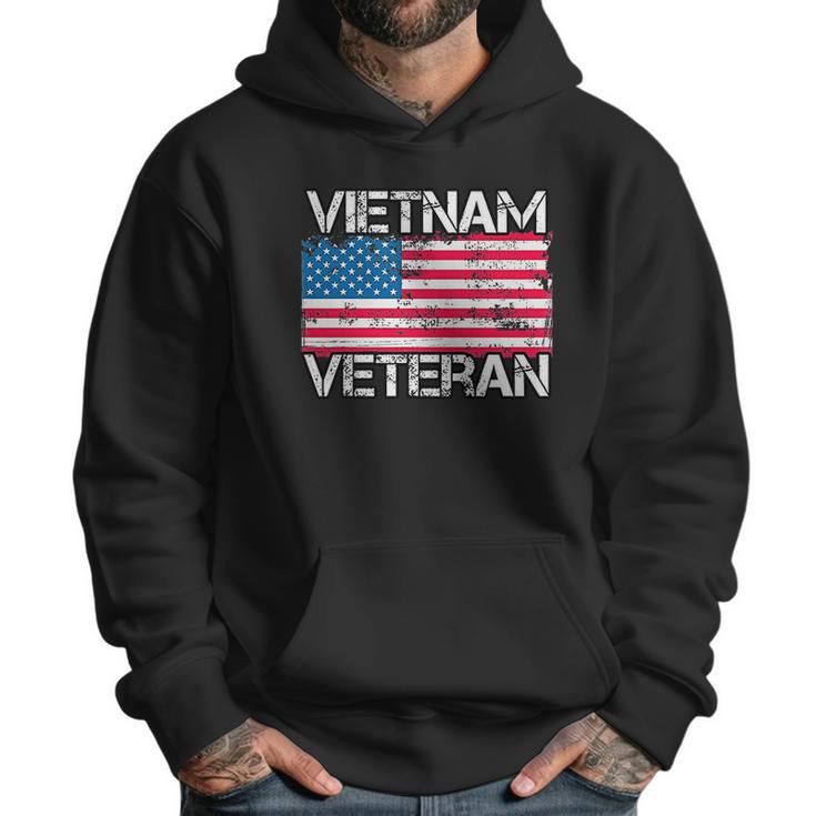 Vietnam Veteran Vintage Us Flag  Military Vet Gift Men Hoodie