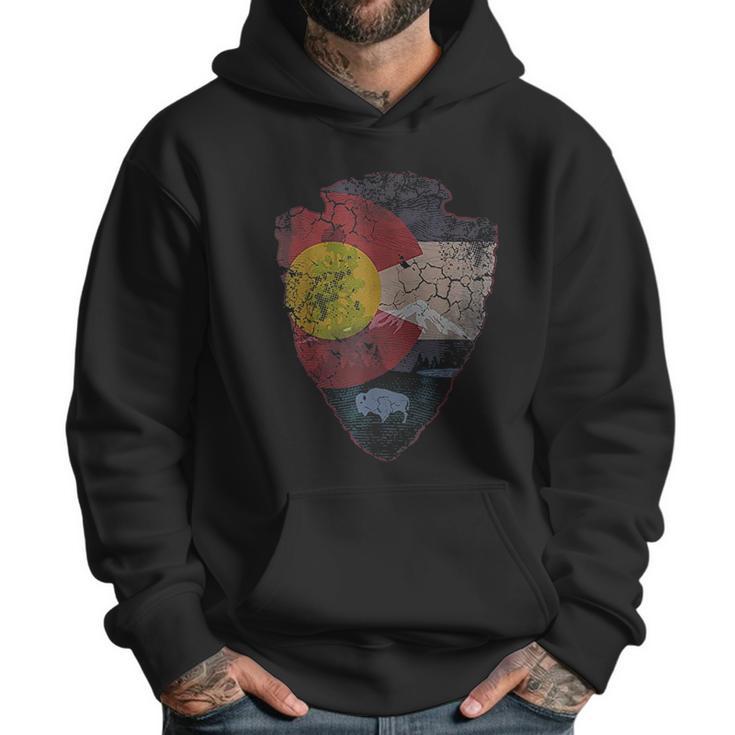 Vintage Colorado Flag Arrowhead Retro Fade Men Hoodie