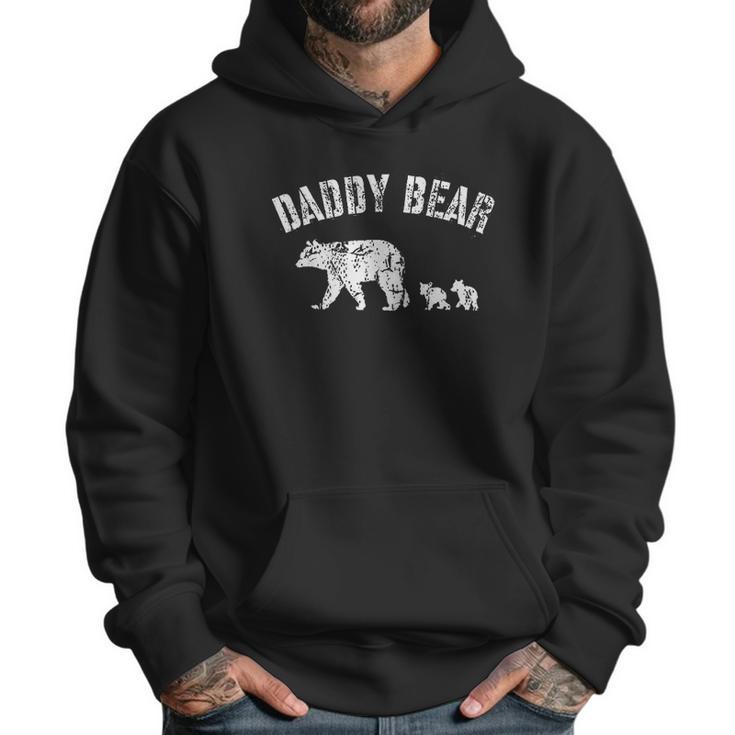 Vintage Daddy Bear With 2 Two Cubs Dad Father Papa Gift Men Hoodie