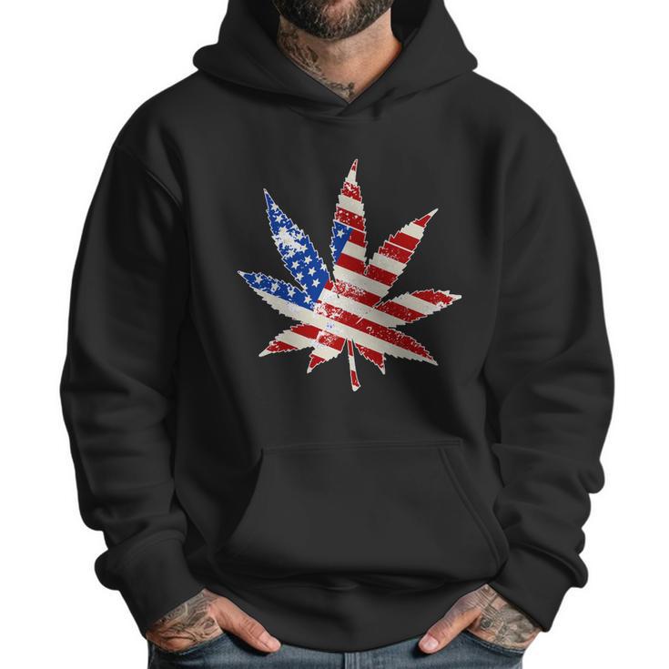 Vintage Weed American Flag 420 Men Hoodie