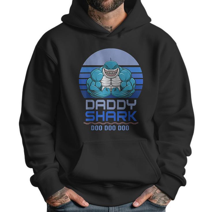 Vintage Weight Lifting Daddy Shark Men Hoodie