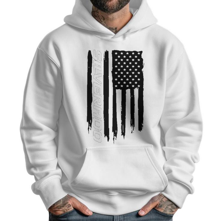 Wheel Spin Addict Silverado 1500 Truck American Flag Men Hoodie