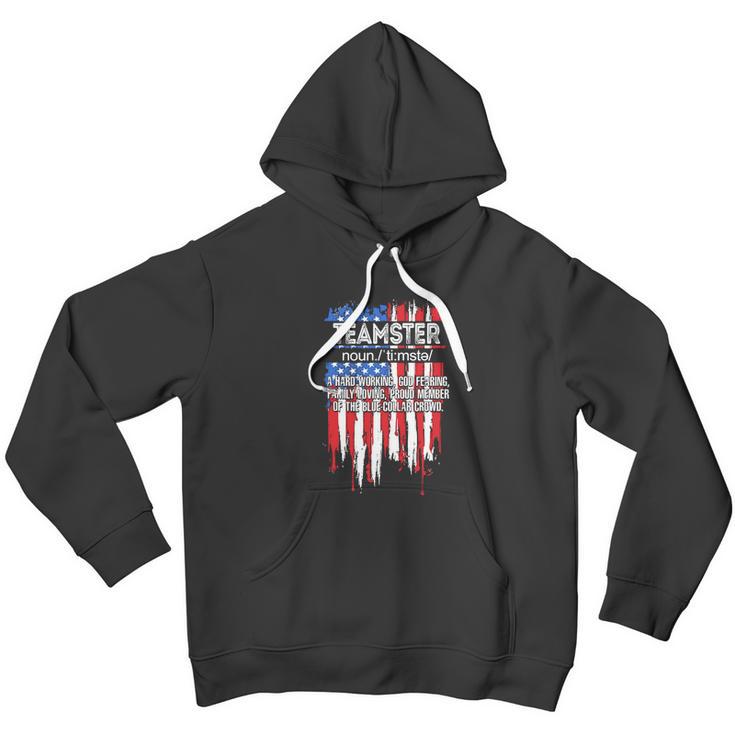 American Flag Teamster Definition Funny Fathers Day Graphic Design Printed Casual Daily Basic Men Hoodie