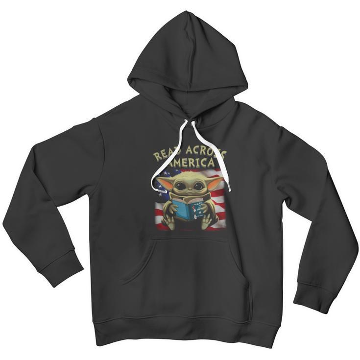 Baby Yoda Read Across America Flag Men Hoodie