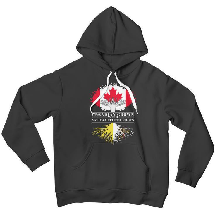 Canadian Grown With Vatican Citizen Roots Canada Vatican City Flag Tree Men Hoodie