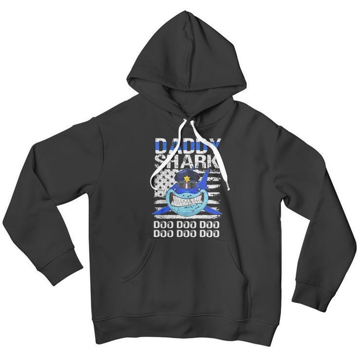 Daddy Shark Doo Doo American Flag Retro Men Hoodie