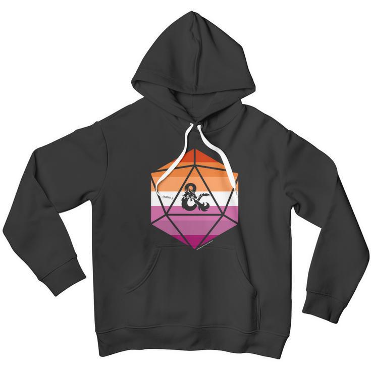 Dungeons And Dragons Lesbian Pride Flag Dice Logo Gift Graphic Design Printed Casual Daily Basic Men Hoodie