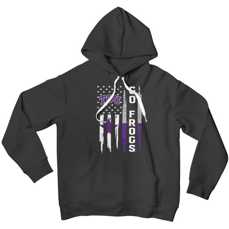 Go Tcu Horned Frogs American Flag Men Hoodie