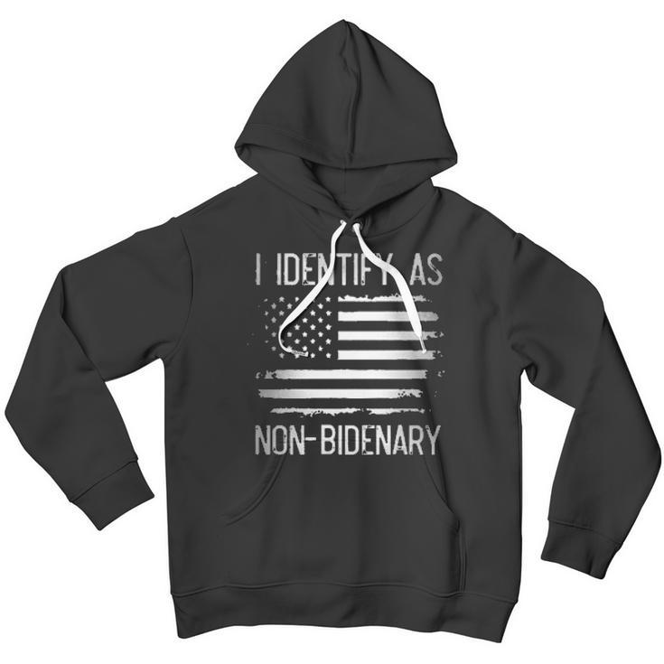 I Identify As Non Bidenary American Flag Enjoyable Gift 2022 Men Hoodie