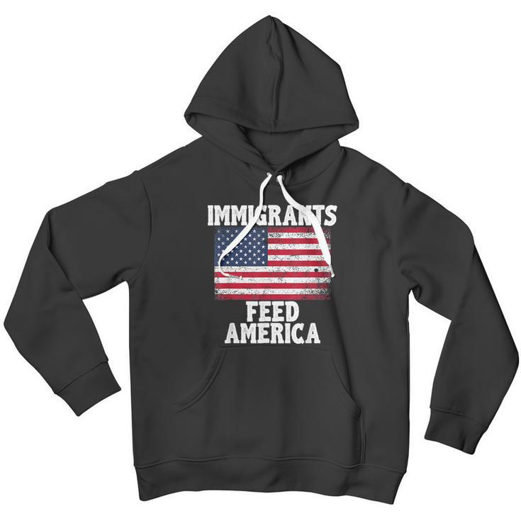 Immigrants Feed America With America Flag Men Hoodie