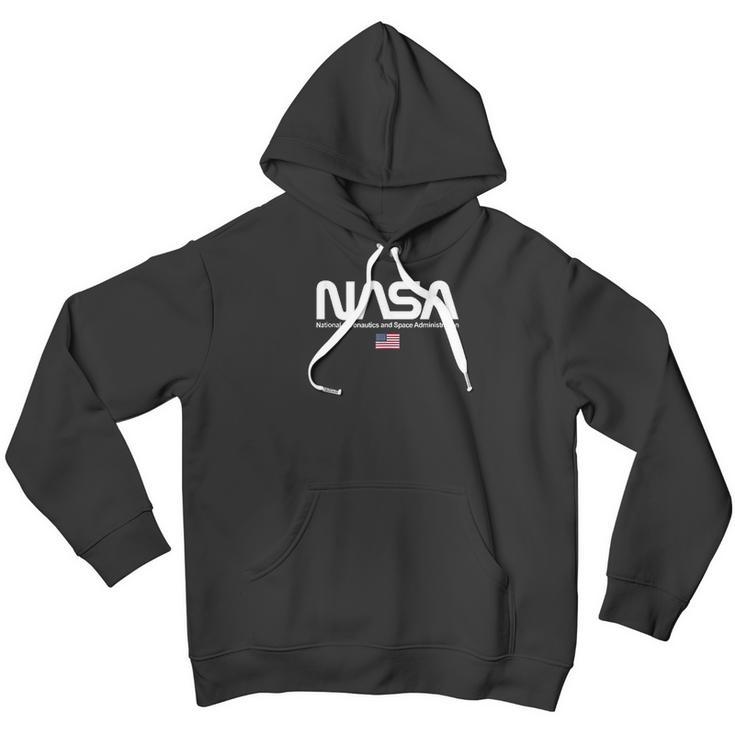 Nasa Worm Logo Insignia Symbol Usa Us Flag Graphic Men Hoodie