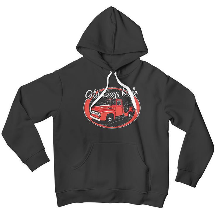 Old Guys RuleShirt For Men | Red Truck | Charcoal Men Hoodie