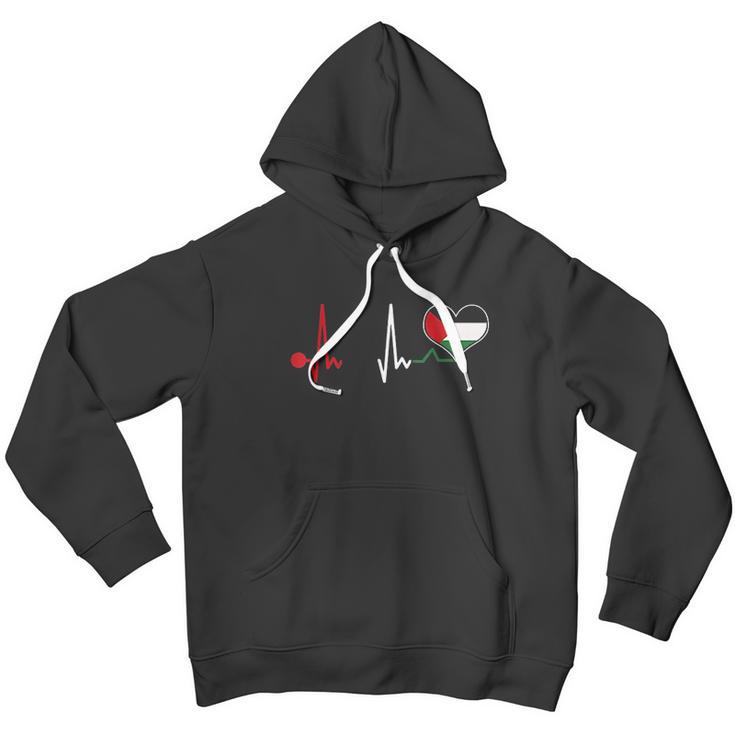 Palestine Flag Proud Palestinian Heartbeat Men Hoodie