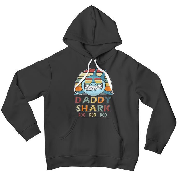 Retro Vintage Daddy Shark Men Hoodie