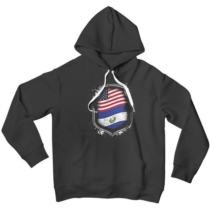 Salvadorian American Flags Of El Salvador And Usa Men Hoodie