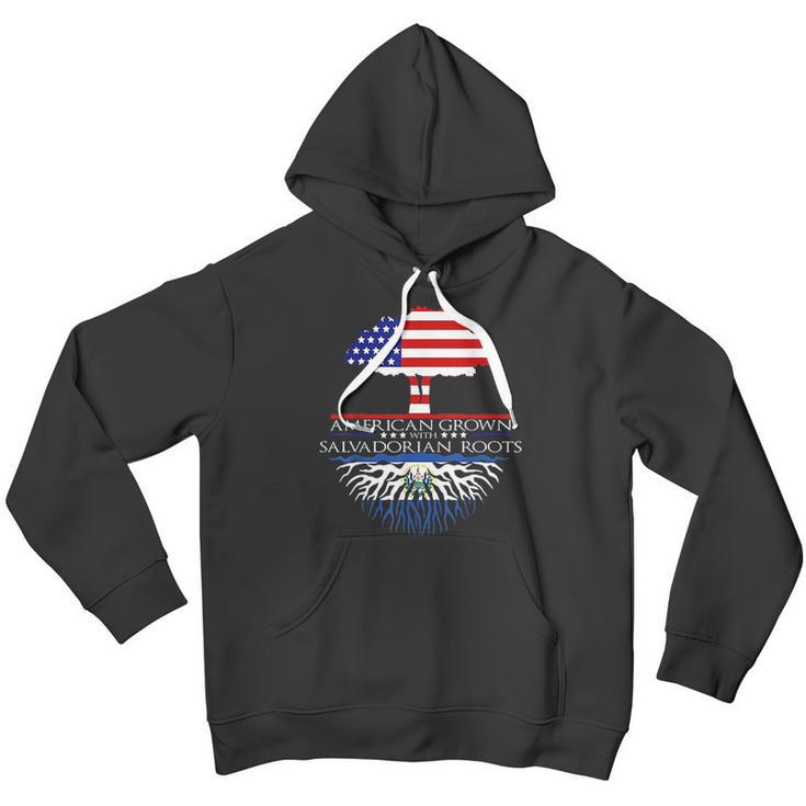 Salvadorian Roots American Grown Us El Salvador Flag Men Hoodie