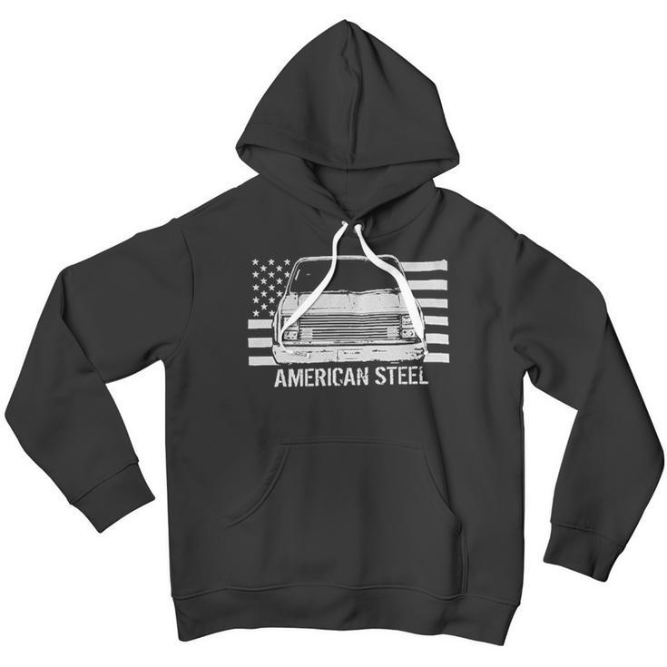 Square Body Chevy Gmc Truck And American Flag Men Hoodie