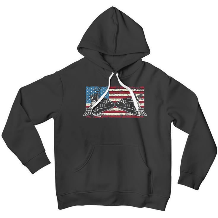 Steam Locomotive Train American Flag Men Hoodie