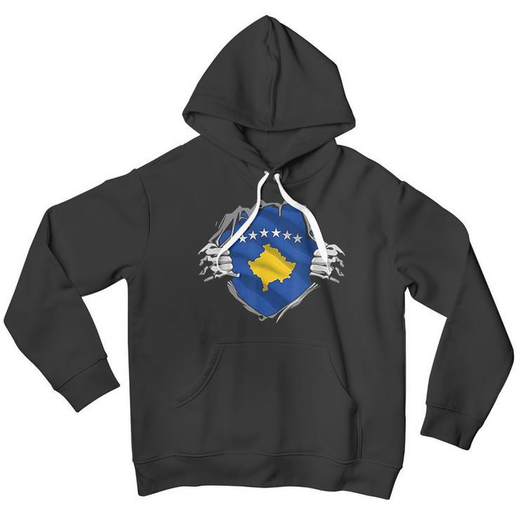 Super Kosovar Heritage Kosovo Roots Flag Gift Men Hoodie