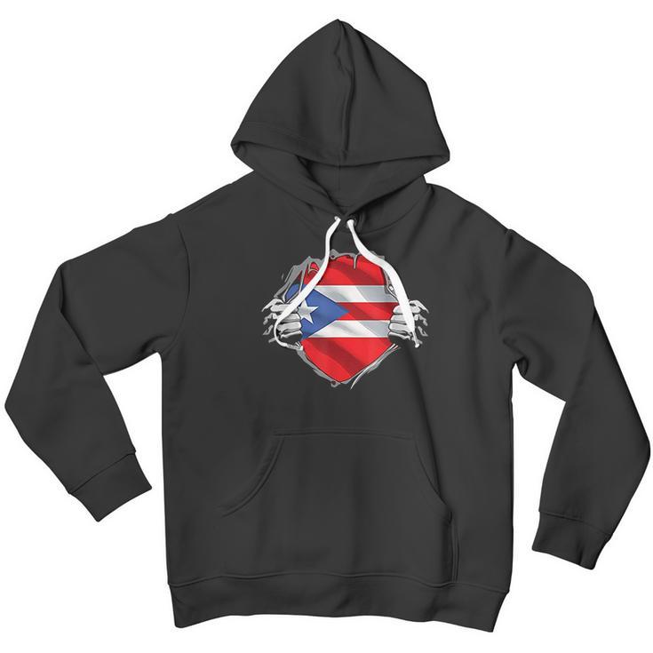 Super Puerto Rican Heritage Puerto Rico Roots Flag Gift Men Hoodie