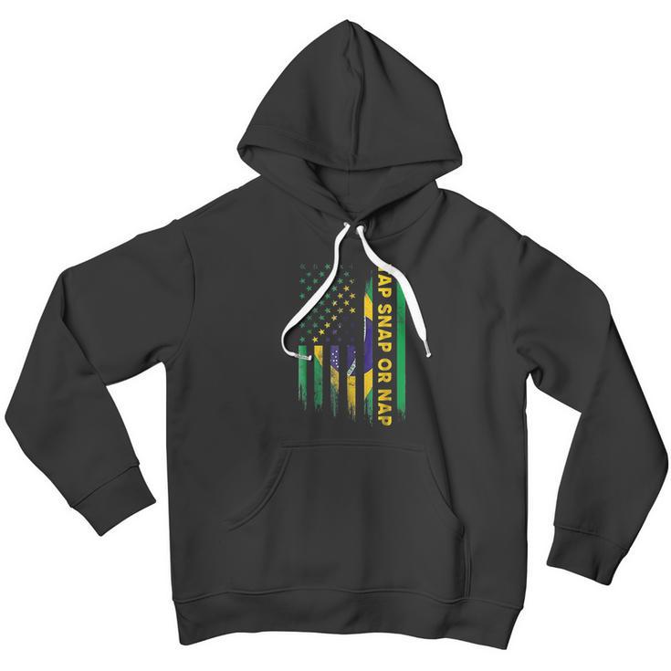 Tap Snap Or Nap Jiu Jitsu Bjj Brazil Us Flag Men Hoodie