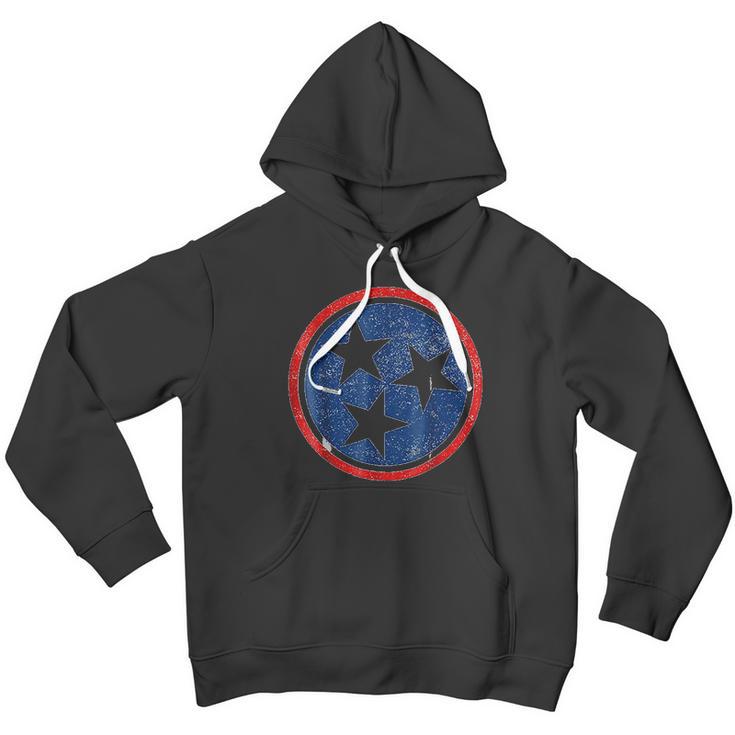 Tennessee Volunteer State Distressed Tristar Flag Men Hoodie