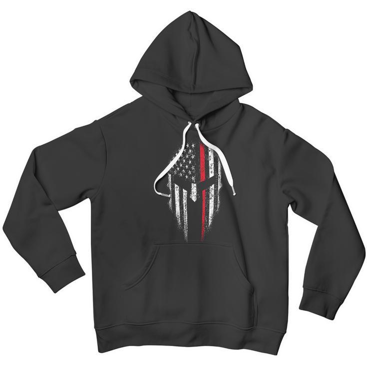 Thin Red Line Usa Flag Firefighter Spartan Men Hoodie