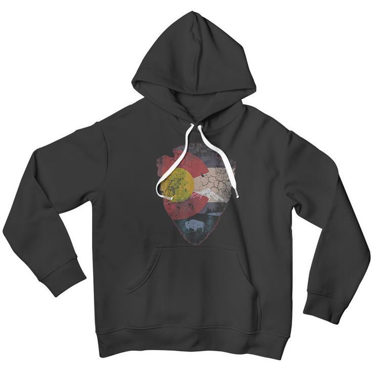 Vintage Colorado Flag Arrowhead Retro Fade Men Hoodie