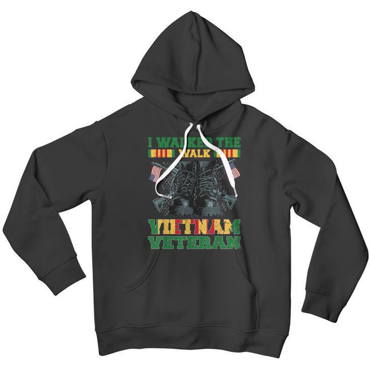 I Walked The Walk Vietnam Veteran American Flag Veterans Day Men Hoodie