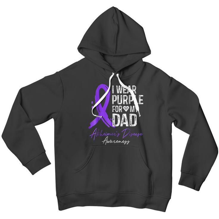 I Wear Purple For My Dad Alzheimer Disease Awareness Men Hoodie