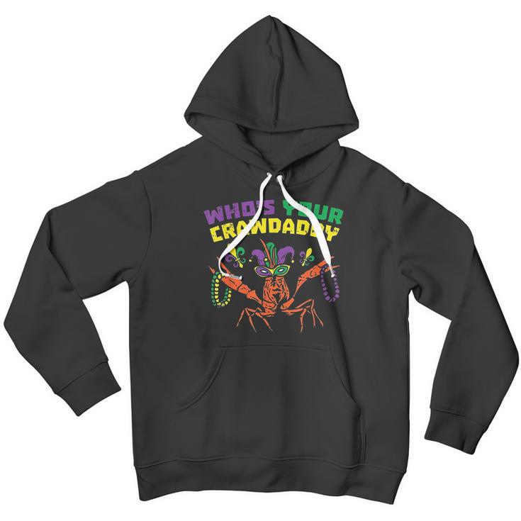 Whos Your Crawdaddy Crawfish Jester Beads Funny Mardi Gras Men Hoodie