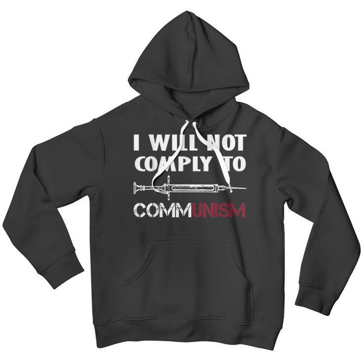 I Will Not Comply To Communism Needle Usa Flag Conservative Men Hoodie