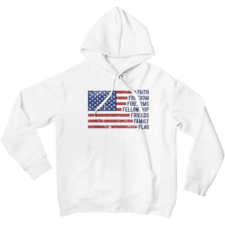 Faith Freedom Firearms Fellowship Friends Family Flag Men Hoodie