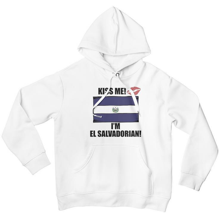 Kiss Me Im El Salvadorian Cute El Salvador Flag Men Hoodie