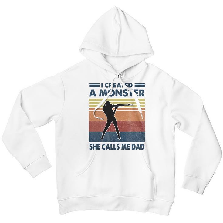 Vintage I Created A Monster Shooting She Calls Me Dad 2020 Men Hoodie