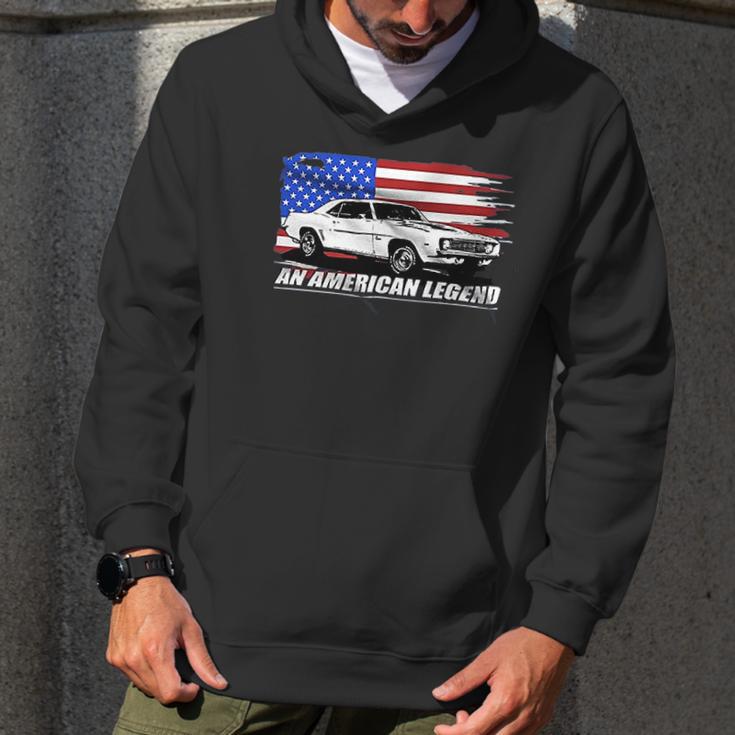 Aggressive Thread 1969 Camaro American Flag Men Hoodie