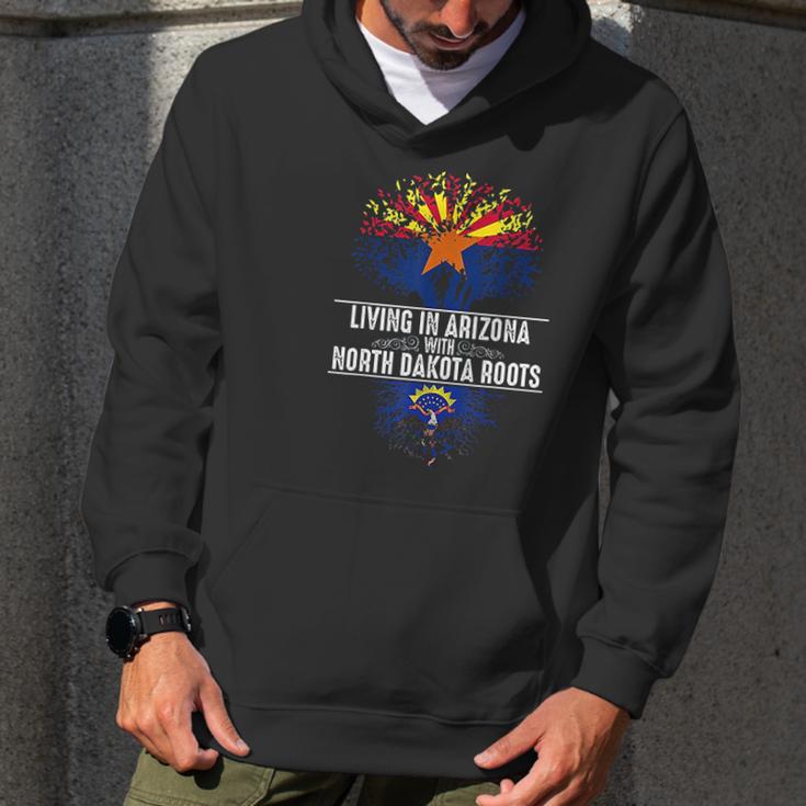 Arizona Home North Dakota Roots State Tree Flag Gift Men Hoodie