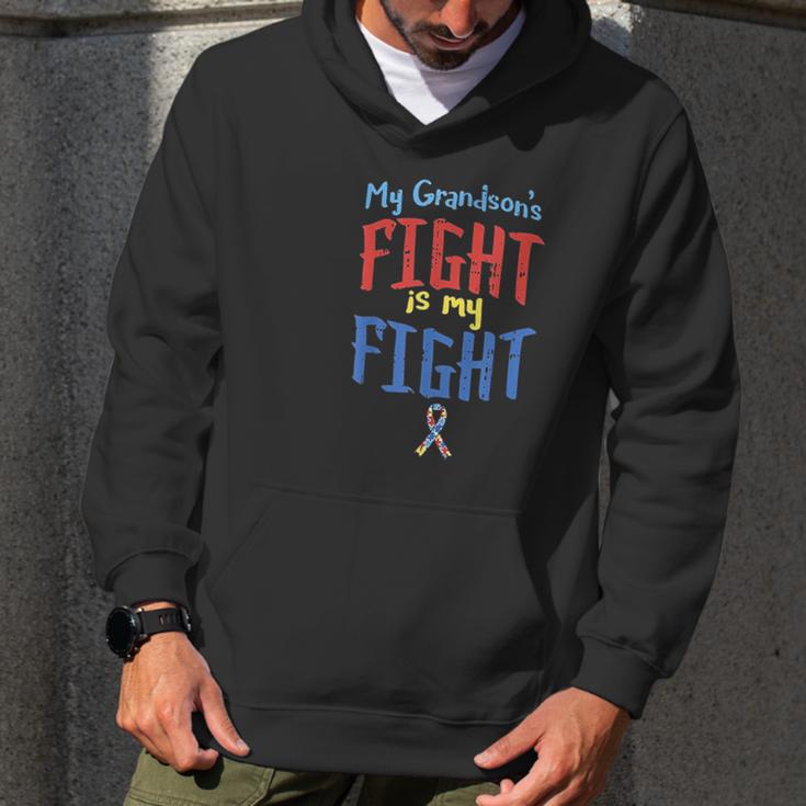 Autism Awareness Autistic Grandsons Fight Grandparent Men Hoodie