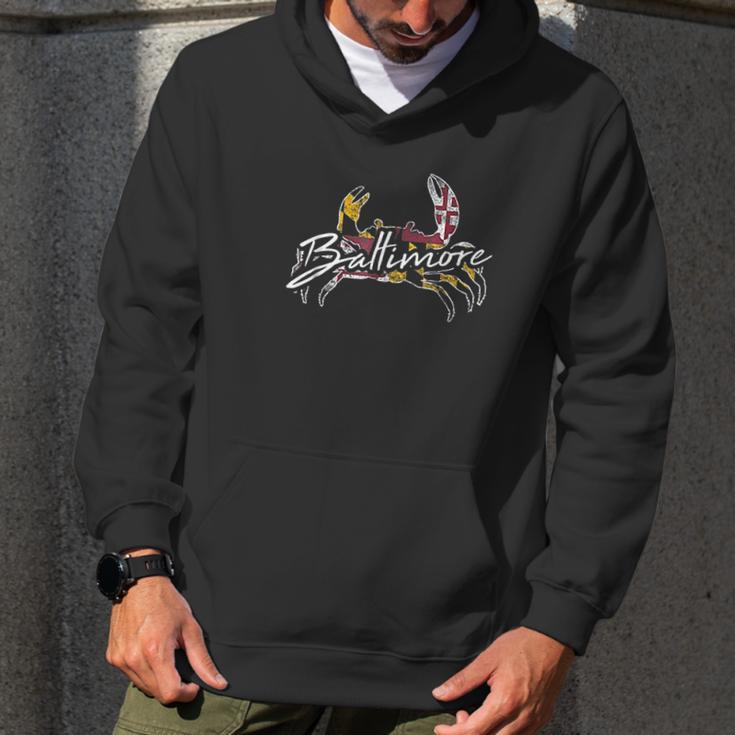 Baltimore Maryland Flag Crab Men Hoodie