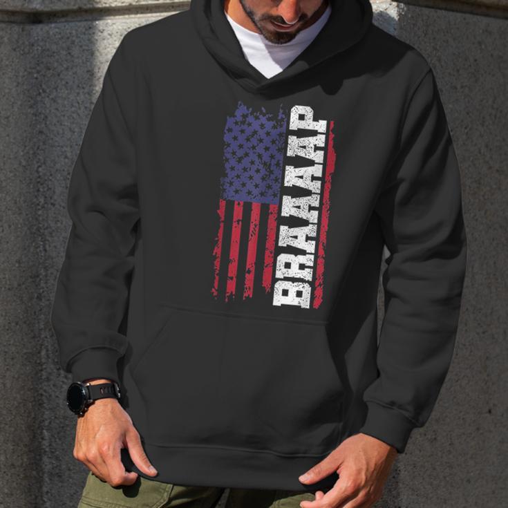 Braap American Flag Usa Patriotic Motocross Men Hoodie