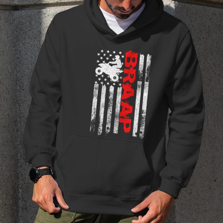 Braap Vintage Usa American Flag Quad Bike Atv Gift Funny Gift Graphic Design Printed Casual Daily Basic Men Hoodie