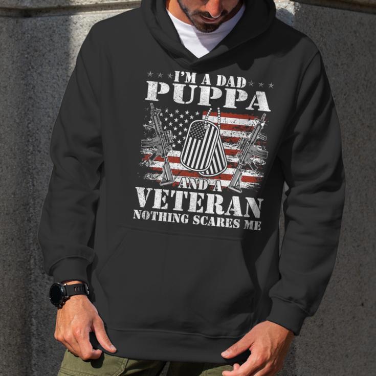 Im A Dad Puppa And A Veteran Nothing Scares Me Men Hoodie