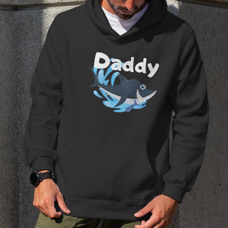 Daddy Shark Cartoon Gift Dad Birthday Gifts Men Hoodie