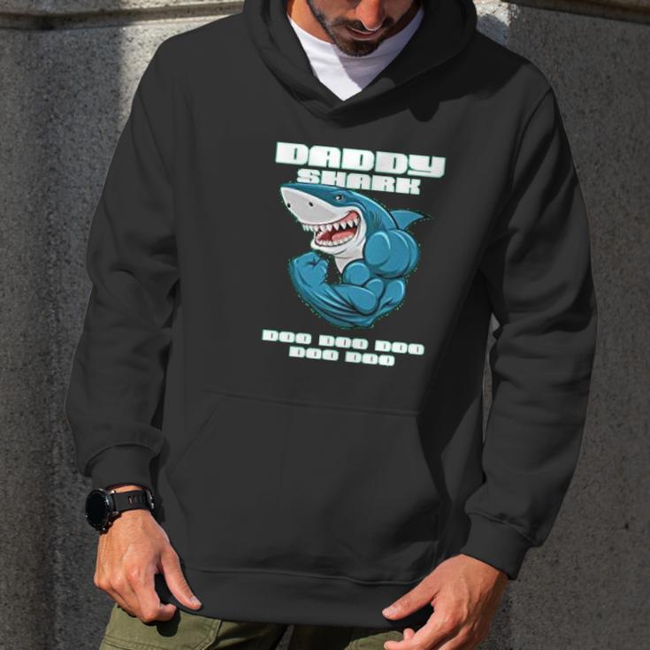 Daddy Shark Doo Doo Fathers Day Funny Gift Men Hoodie