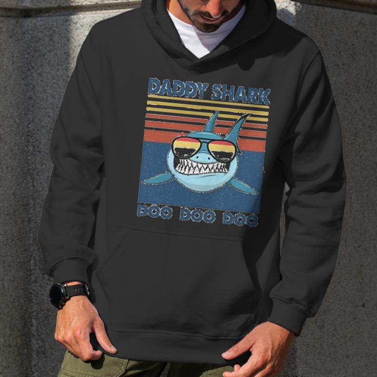 Daddy Shark Wears Sunglasses Dad Birthday Gifts Men Hoodie